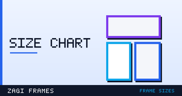 Illustration for Frame size chart — frame sizes guide on Zagi Frames